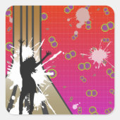 ダンサーとギター スクエアシール (正面)