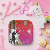 ダンサーとギター ペーパープレート (パーティー)