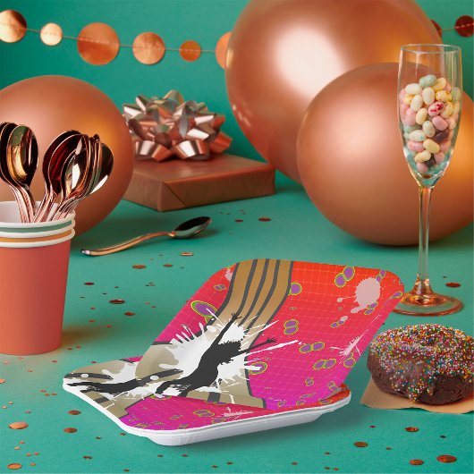 ダンサーとギター ペーパープレート