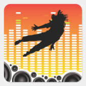 ダンサーとスピーカー スクエアシール (正面)