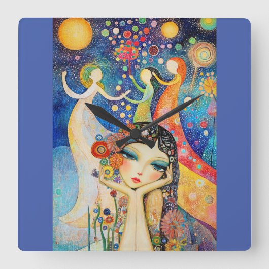 ダンサーとデイドリームス スクエア壁時計 (正面)