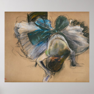 ダンサーのスリッパを調整 – Edgar Degas - c1887 ポスター
