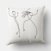 ダンサーのダンスのアートな最小主義の踊りの白黒 クッション (裏面)