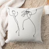 ダンサーのダンスのアートな最小主義の踊りの白黒 クッション (ブランケット)