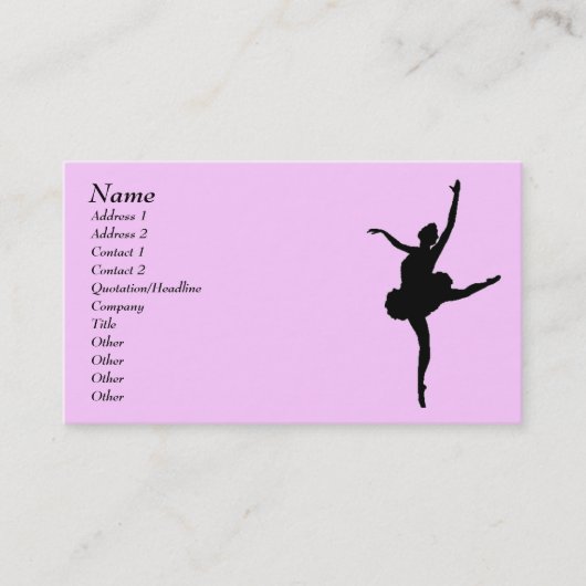 ダンサーのプロフィールカード 名刺 (正面)
