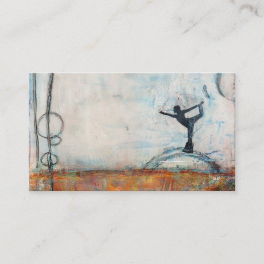 ダンサーのヨガの女の子の名刺 名刺 (正面)