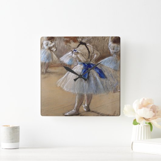 ダンサーの勉強を消す スクエア壁時計 (ホーム)