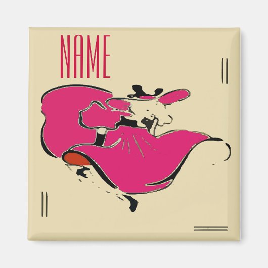 ダンサーの名前の追加 マグネット (正面)