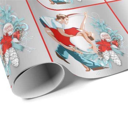 ダンサーの幸せな休日のクリスマス ラッピングペーパー (ロールコーナー)