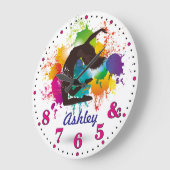 ダンサーの時間Personalizableの柱時計 ラージ壁時計 (傾斜)