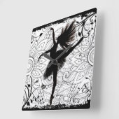 ダンサーの正方形の柱時計 スクエア壁時計 (傾斜)