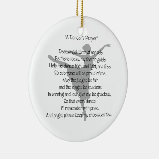ダンサーの祈りの言葉のカスタマイズ可能なオーナメント セラミックオーナメント (右)