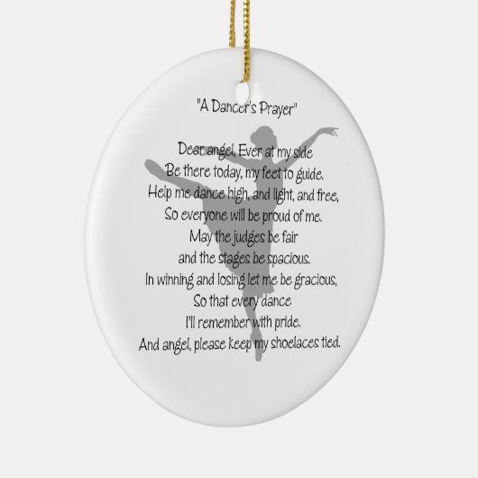 ダンサーの祈りの言葉のダンスの写真のオーナメント セラミックオーナメント (右)