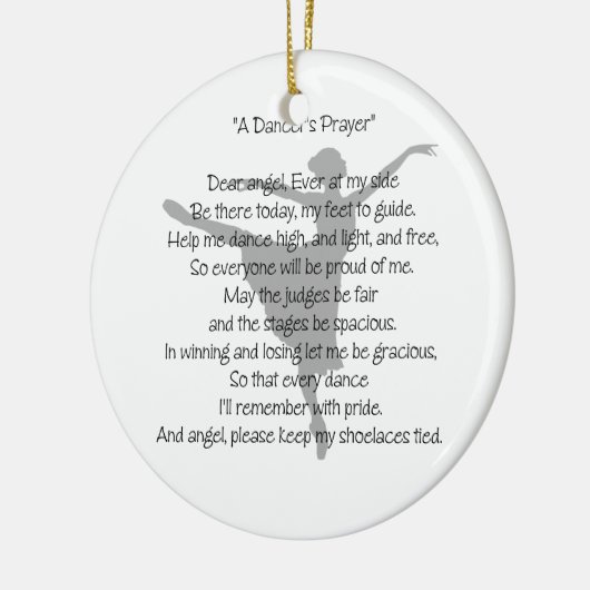 ダンサーの祈りの言葉のダンスの1面オーナメント セラミックオーナメント (左)