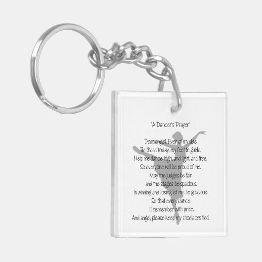 ダンサーの祈りの言葉のダンス キーホルダー (正面左)