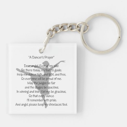 ダンサーの祈りの言葉のダンス キーホルダー (裏面)