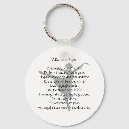 ダンサーの祈りの言葉ダンスキーチェーン キーホルダー (正面)