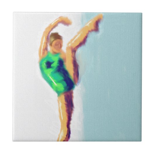 ダンサーの足によって上げられる芸術 タイル (正面)