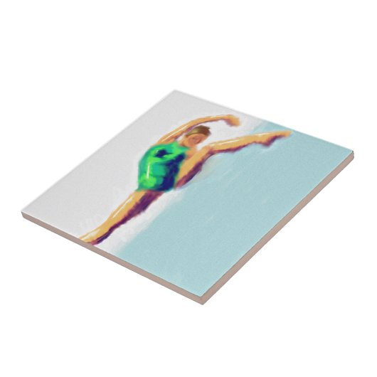 ダンサーの足によって上げられる芸術 タイル (側面)