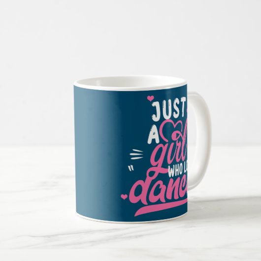 ダンサーへのダンスギフトが大好きな少女 コーヒーマグカップ (正面右)