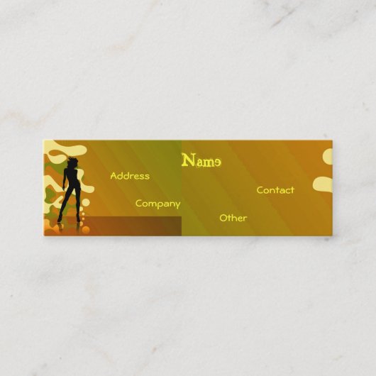ダンサーインレトロ金ゴールド スキニー名刺 (正面)