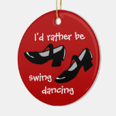 ダンサーオーナメント私はむしろスイング踊り靴になる セラミックオーナメント (左)