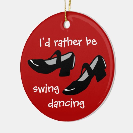 ダンサーオーナメント私はむしろスイング踊り靴になる セラミックオーナメント (左)
