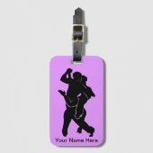 ダンサーカップル荷物タグあなたのテキストと色 ラゲッジタグ (正面縦)