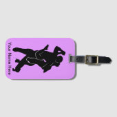 ダンサーカップル荷物タグあなたのテキストと色 ラゲッジタグ (正面横)