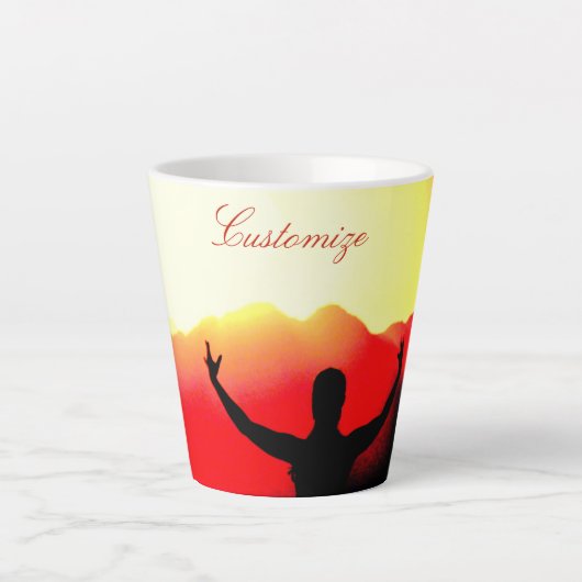 ダンサーグリーティングサンライズサンダーコーブ カフェラテマグ (正面)