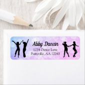 ダンサーシルエットダンスバースデーパーティーのアドレス ラベル (インサイチュ)