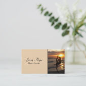 ダンサーシルエット、ビーチアットサンセットダンススタジオ 名刺 (スタンド正面)