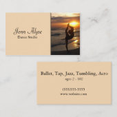 ダンサーシルエット、ビーチアットサンセットダンススタジオ 名刺 (正面/裏面)