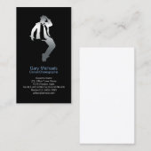 ダンサーシルバーシルエットダンサービジネスカード 名刺 (正面/裏面)