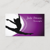 ダンサージェットリープシルエットパープルビジネスカード 名刺 (正面)