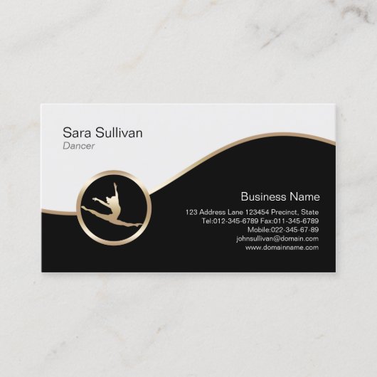 ダンサージャンプアイコンダンサーダンサー振付家BusinessCard 名刺 (正面)