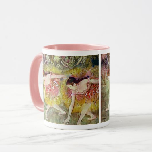 ダンサーズが曲がり下がるエドガー・デガ、バレエ・アート マグカップ (正面左)