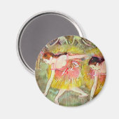 ダンサーズが曲がり下がるエドガー・デガ、バレエ・アート マグネット (正面/裏面)