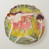 ダンサーズが曲がり下がるエドガー・デガ、バレエ・アート ラウンドクッション (正面)