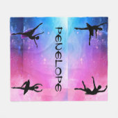 ダンサーズブルー&ピンク抽象芸術バレリーナブランケット フリースブランケット (正面(横))