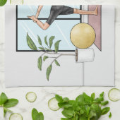 ダンサーズポーズヨガナタラジャサナパーソナライズされた名 キッチンタオル (折り畳み)