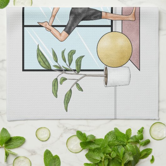 ダンサーズポーズヨガナタラジャサナパーソナライズされた名 キッチンタオル (折り畳み)