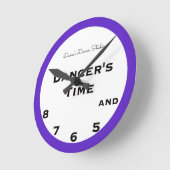 ダンサータイム5、6、7、8ノベルティ紫 ラウンド壁時計 (傾斜)
