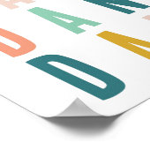 ダンサーダンシンプルスカラフルタイポグラフィデザイン ポスター (角)