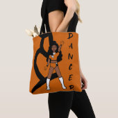 ダンサーツカラートートオレンジ&ホワイト トートバッグ (クローズアップ)