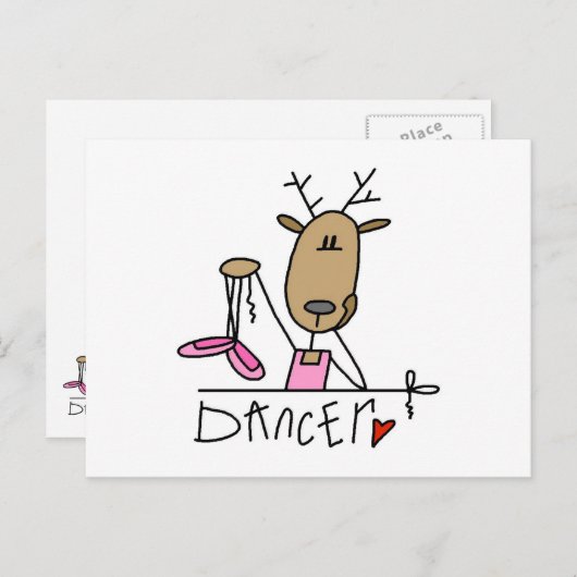 ダンサートナカイTシャツとギフト ポストカード (正面/裏面)
