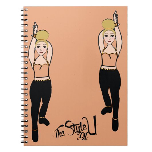 ダンサーノートブックピーチ/ブラック ノートブック (正面)