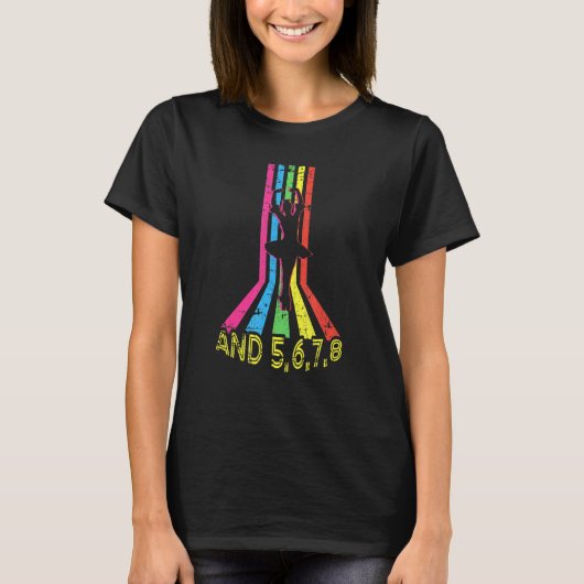 ダンサーバレエ踊り女子は5 6 7 グランジ 8 Tシャツ (正面)
