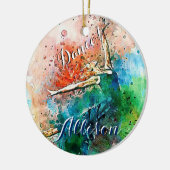 ダンサーパーソナライズされた セラミックオーナメント (左)