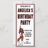 ダンサーパーティの招待状赤白#1 (正面)